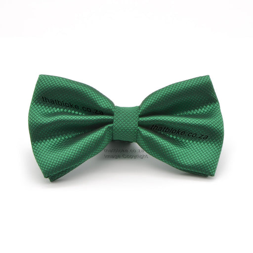 Bright Emerald Green Bow Tie For Men Diamond Pattern Polyester