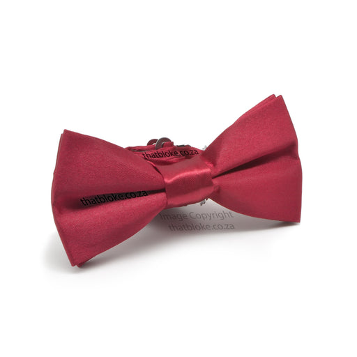 Kids Bow Tie Wine Red Silky Polyester