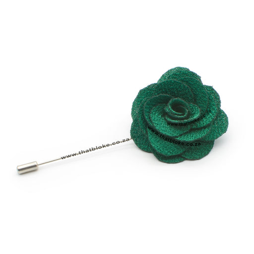 Light Emerald Green Lapel Pin Flower Rose Textured