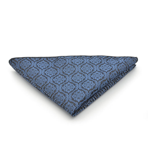Carolina Blue Pocket Square Decorative Soutache Pattern Polyester