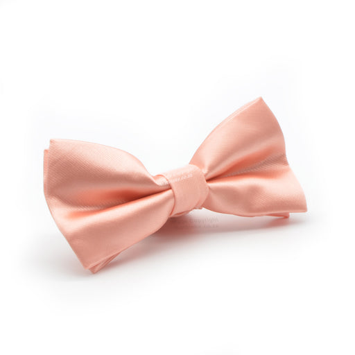 Pink Light Peach Bow Tie Silky Polyester Side View