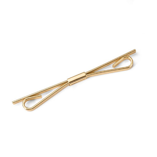 Curved Bow Collar Bar Gold For Men Side View