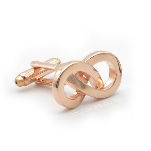 Rose Gold Infinity Cufflinks Front View