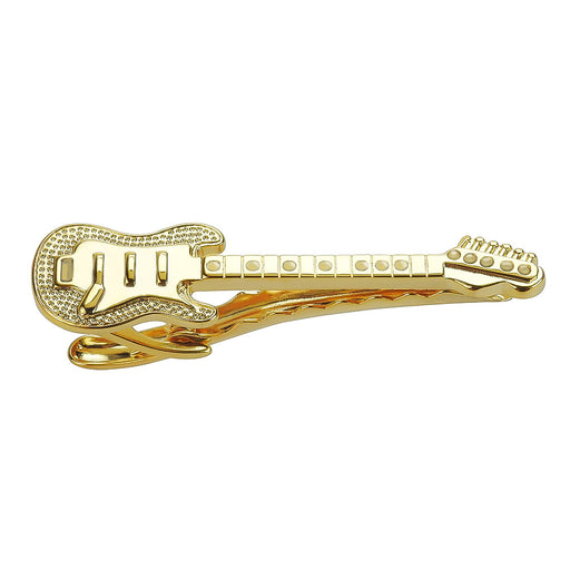 Electric Guitar Tie Clip Gold Image Front