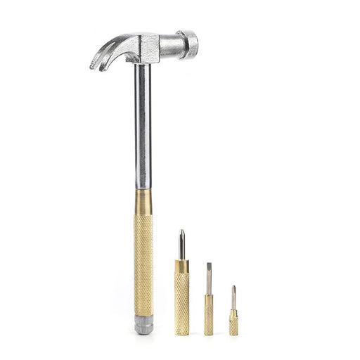 Handy Hammer Tool Kit With Screwdrivers Silver and Gold Front