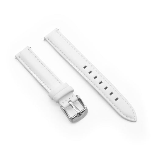 14mm Watch Strap Padointa Padded Genuine Leather White Smooth Top View