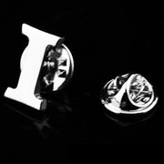 Silver Alphabet Initial Brooch For Men Letter I Display