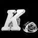 Silver Alphabet Initial Brooch For Men Letter K Display