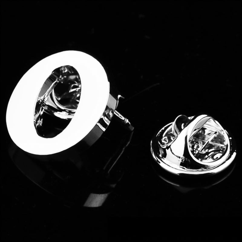 Silver Alphabet Initial Brooch For Men Letter O Display