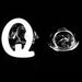 Silver Alphabet Initial Brooch For Men Letter Q Display