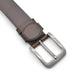 100% Genuine Leather Dark Brown Men's Belt with Square Brushed Alloy Buckle and Badge Loop Top Image