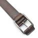 100% Genuine Leather Dark Brown Men's Belt with Square Alloy Buckle and Pad Wraps Top Image