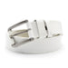 100% Genuine Leather White Men's Belt with Square Alloy Buckle and Pad Wrap Front Image