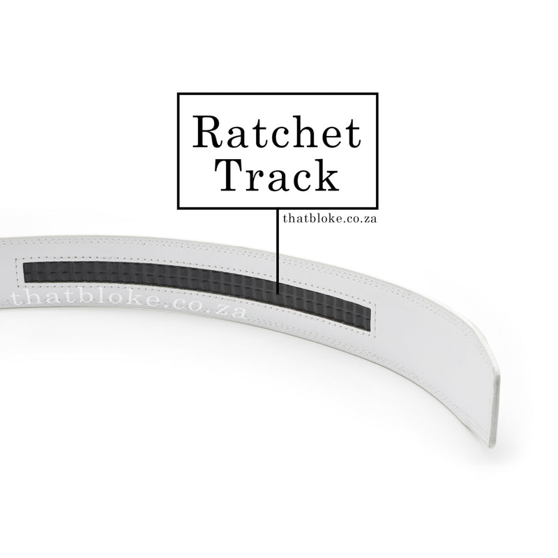 Belt Formal White - Stitched with Centre Split Buckle (Gunmetal Black)