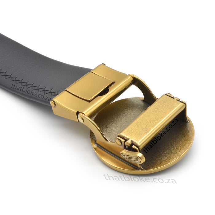 Belt Animal Black - Horse Head South African (Bronze Buckle)