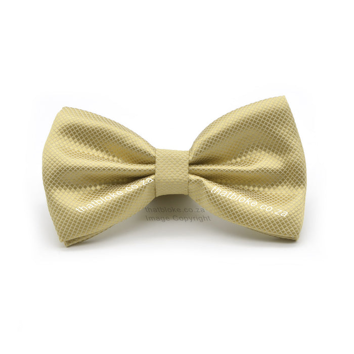 Buttermilk Beige Bow Tie For men Diamond Pattern Front View