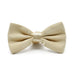 Gold Beige Bow Tie For Men Silky Polyester Front