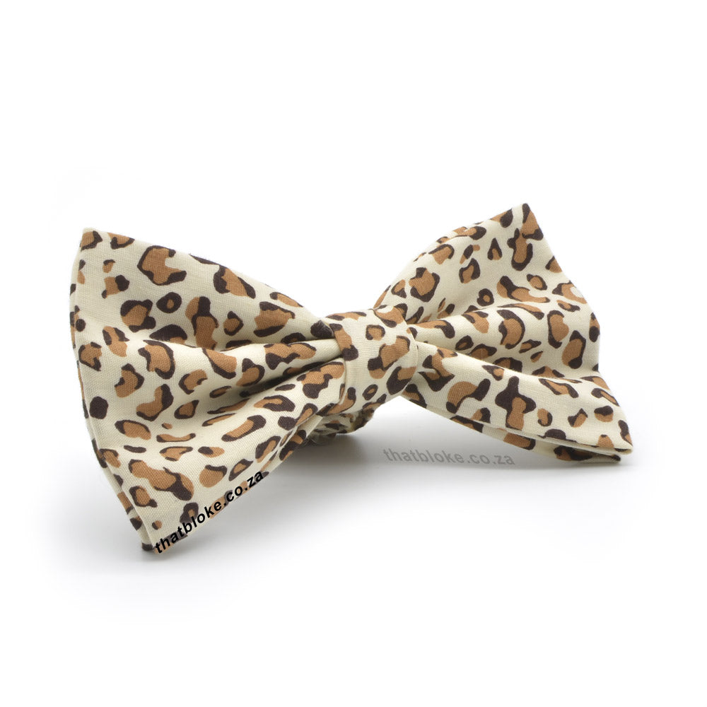 Beige Bow Tie - Leopard Skin Pattern — That Bloke