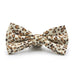Animal Leopard Skin Pattern Beige Bow Tie For Men Front View