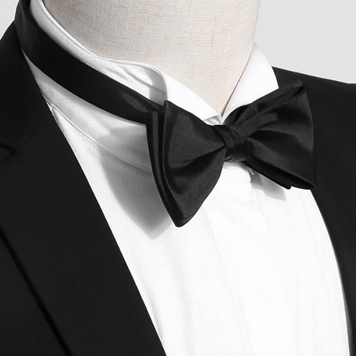 Bow Tie - Black Self-Tie (Silky)