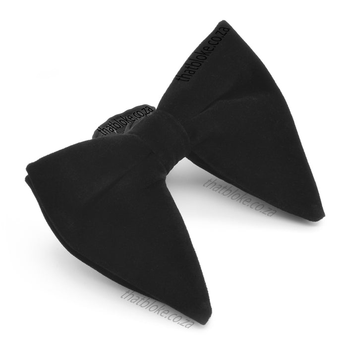 Black Bow Tie Oversized Butterfly Velvet For Men