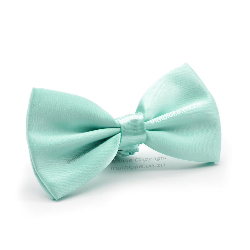 Light Aqua-Mint Green Bow Tie For Men Silky Polyester