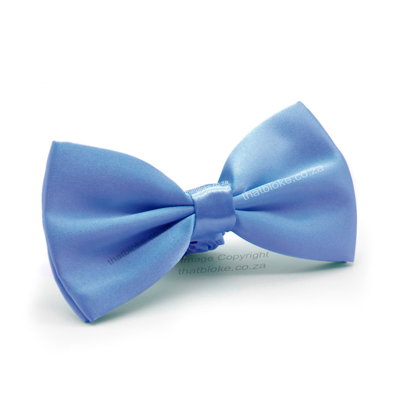 Cornflower Blue Bow Tie For Men Silky Polyester