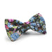 Pink & Light Blue Floral Rose Bow Tie For Men Cotton Side View