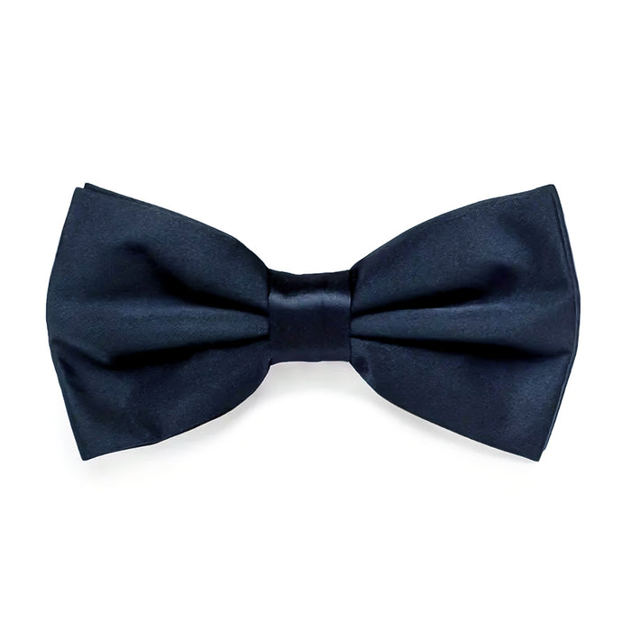 Cheap Dark Navy Blue Bow Tie For Men Polyester Shiny Affordable