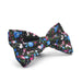 Pink Blue & Black Floral Rose Bow Tie For Men Cotton Side View
