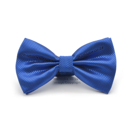Royal Blue Bow Tie For Men Diamond Pattern Polyester Front View