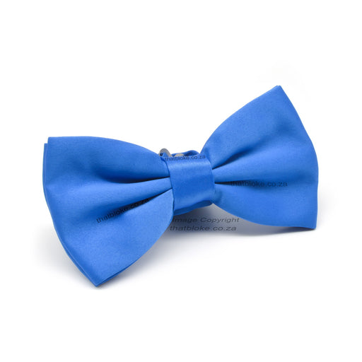 Royal Blue Bow Tie For Men Soft Polyester Side View