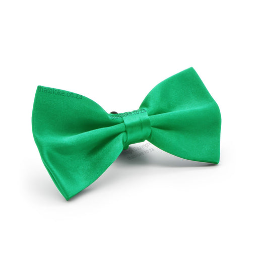 Plain Green Bow Tie For Men Polyester Silky Bright