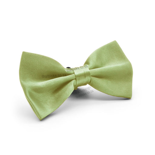 Faded Lime Green Bow Tie For Men Polyester Silky