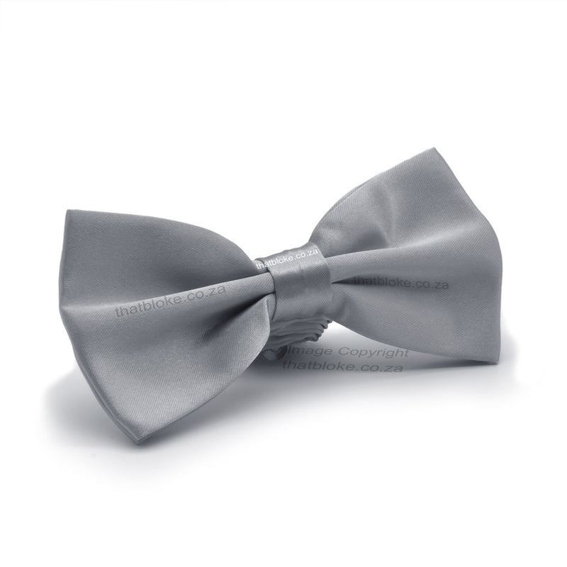 Cool Grey Bow Tie For Men Polyester Silky