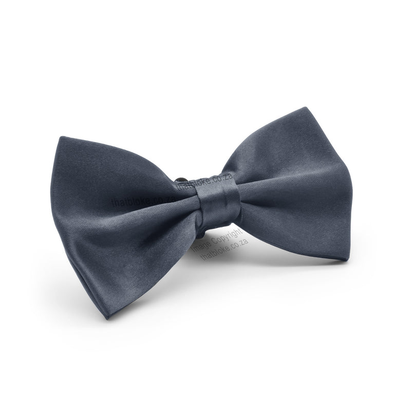 Cool Charcoal Grey Bow Tie For Men Polyester Silky