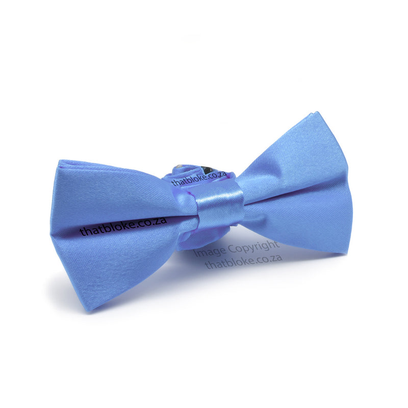 Kids Bow Tie Cornflower Blue Silky Polyester