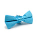 Kids Bow Tie Cyan Blue Silky Polyester