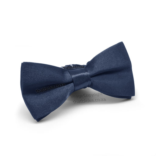 Kids Bow Tie Dark Navy Blue Silky Polyester