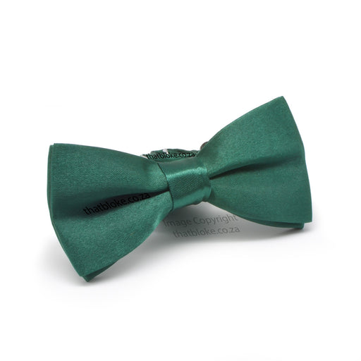 Kids Bow Tie Dark Emerald Green Silky Polyester