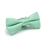Kids Bow Tie Light Mint Green Silky Polyester