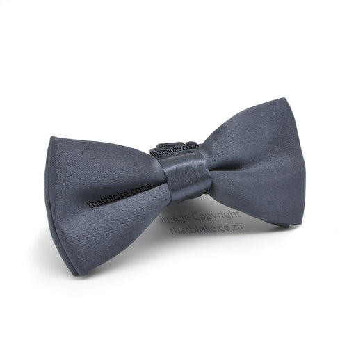 Light Charcoal Grey Kids Bow Tie Silky Polyester
