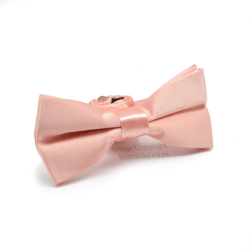 Light Peach Pink Kids Bow Tie Silky Polyester