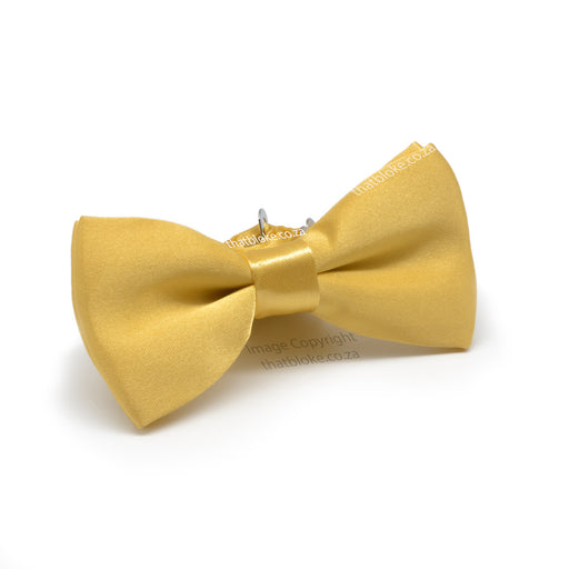 Yellow Gold Bow Tie For Kids Silky Polyester