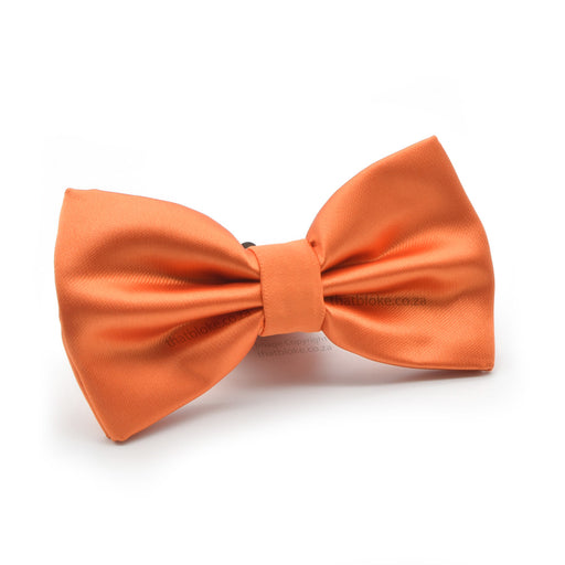 Soft Orange Bow tie For Men Silky Polyester Side View