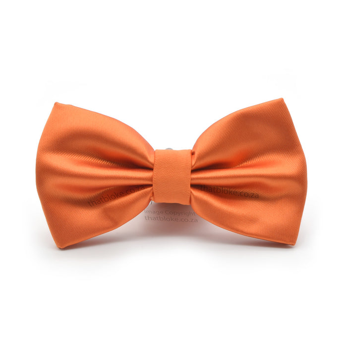 Soft Orange Bow tie For Men Silky Polyester Front View