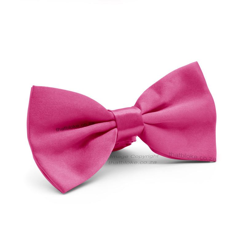 Bright Pink Bow Tie For Men Silky Polyester
