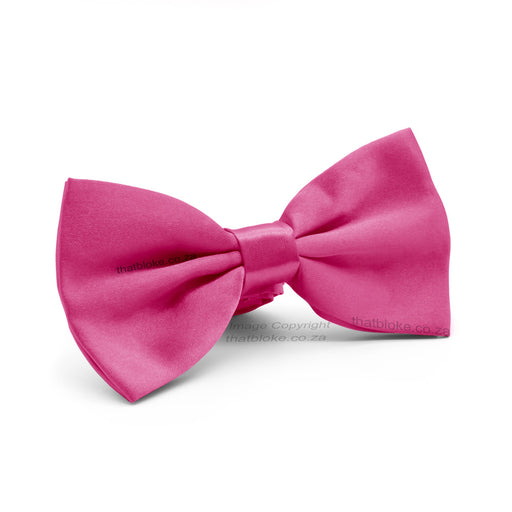 Bright Pink Bow Tie For Men Silky Polyester