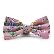 LIght Purple & Dull Pink Floral Rose Bow Tie For Men Cotton Front View