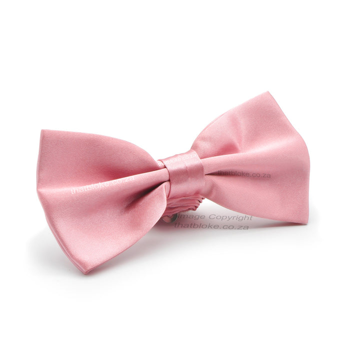 Pastel Pink Bow Tie For Men Silky Polyester